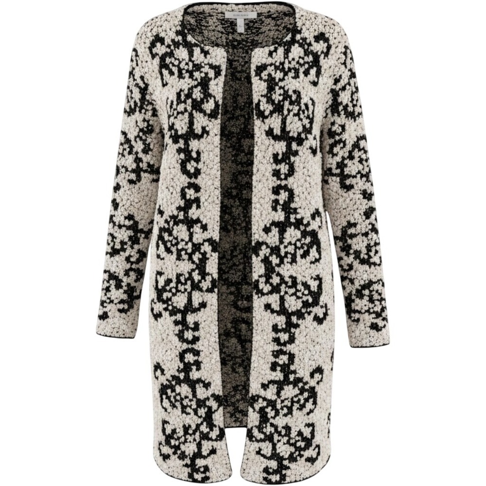 Solitaire by Ravi Khosla- Black and White Textured Long‎ Cardigan M